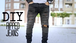 DIY  RIPPED JEANS [upl. by Yeltsew689]