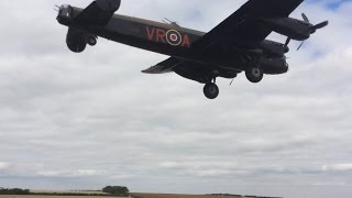 Canadian Lancaster quotVeraquot landing at Humberside Airport North Lincolnshire [upl. by Assirahs]