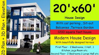 20X60 home plans  20 x 60 house plan with car parking20 by 60 house design20x60 house plans 3d 🏡 [upl. by Aeuhsoj393]