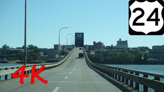 ⁴ᴷ Quincy Memorial Bridge eastbound 4K VIDEO [upl. by Assyli]