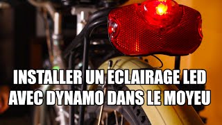 Installer éclairage LED avec dynamo dans le moyeu sur un vélo [upl. by Dannye]