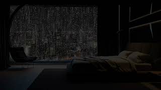 Rain Sounds for Sleeping By A Window During A Night Thunderstorm For Deep Sleep [upl. by Dustman586]