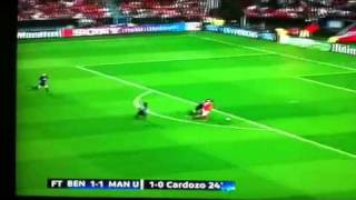 Benfica goal vs Manchester united 1492011 [upl. by Skantze]