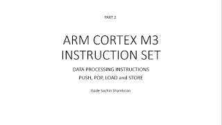 ch 3 P2 push pop load store instructions ARM Cortex M3 [upl. by Edyaj]