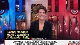 Rachel Maddow JD Vance Reaction shorts [upl. by Idnod]