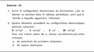 Exercice  15  Atomistique [upl. by Zaneta]