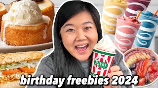 ONLY EATING FREE BIRTHDAY FOOD FOR 24 HOURS 🥳 Birthday Freebies 2024 [upl. by Aronoff]