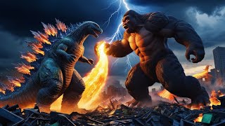 Godzilla vs Kong The Epic Battle with a Shocking Twistquotcartoonshortstoriesjungleanimals [upl. by Artenahs]