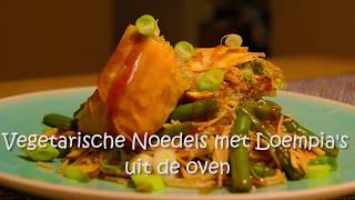 Vegetarische noedels met loempias uit de oven [upl. by Bove932]