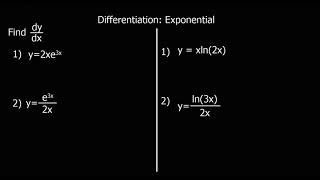 Differentiation  e and ln [upl. by Sinne]