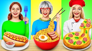 Me vs Grandma Cooking Challenge  Cake Decorating Challenge amp Secret Recipes by YUMMY JELLY [upl. by Ahsyia929]