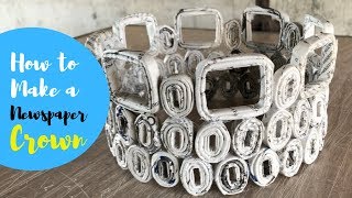 How to Make a Paper Crown Ovals and Squares  Newspaper [upl. by Yecaj]