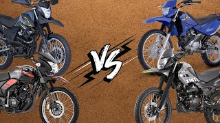 YAMAHA XTZ 125 VS AKT TTR 125 VS VICTORY MRX 125 VS TVS MAX 125 COMPARATIVA DE FICHAS TECNICAS [upl. by Aidnama]