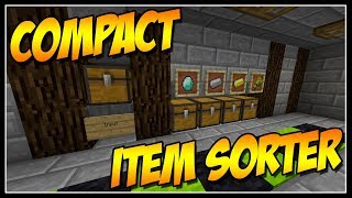 Minecraft Tutorial  Compact Automatic Item Sorter  Minecraft 113 [upl. by Va]