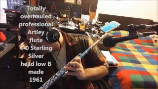 Artley Professional flute 40 Sterling Silver Head low B fully refurbished Play test [upl. by Keare]