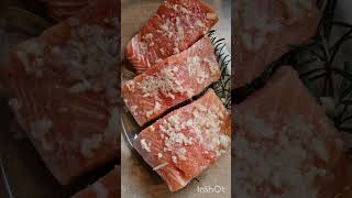 OVEN BAKED SALMON WITH ROSMERY AND GARLIC ovenrecipes easysalmonrecipe healthyfood [upl. by Nerro371]