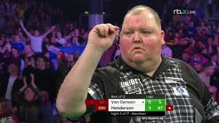 John Henderson Vs Van Gerwen Aberdeen Crazy Crowd [upl. by Hayman]