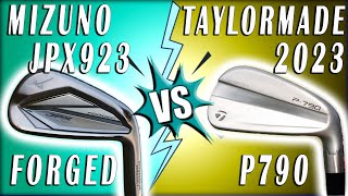 Mizuno JPX923 Forged vs Taylormade P790 2023 LOOKS and FEEL [upl. by Aihtebat]