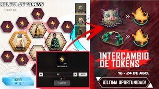 RULETA DE TOKENS 3 en 1 DEMON SLAYER  DESCUENTO ESPECIAL HOY 💎😱  INTERCAMBIO DE TOKENS FREE FIRE [upl. by Crescen]