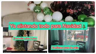 🎄  poniéndole luces al arbol de🎄NAviDAD  ISIMOS UNA GUIRNALDA  NUEVAS CORTINAS PARA LA SALA [upl. by Nadirehs]