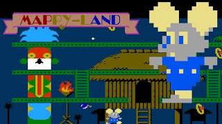 MappyLand FC · Famicom original video game  full game 4 stories completion session 🎮 [upl. by Hen]