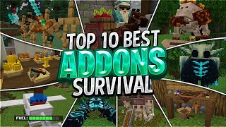 🏆Top 10 ADDONS SURVIVAL para MINECRAFT 120  12051 BEDROCK y PE ADDONS PARA MINECRAFT PE 120 [upl. by Ymrej]