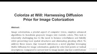 Colorize at Will Harnessing Diffusion Prior for Image Colorization [upl. by Greyso]