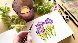 Cozy Paint amp Chat ✨ Watercolor Crocus Flower  Paint with Allison Livestream ep 2 [upl. by Scrivenor884]