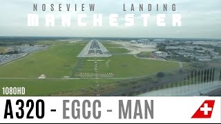 Perfect A320 Pilotview Landing in Manchester EGCC [upl. by Obadiah557]