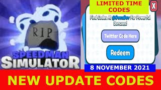 NEW UPDATE CODES 3X Treadmill Speed Speedman Simulator ROBLOX  November 8 2021 [upl. by Beacham231]