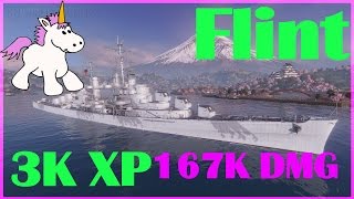 USS FLINT 167k dmg 7 kills Kraken Confederate High Caliber  World of Warships [upl. by Naivat]