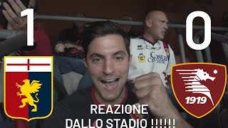 GENOA  SALERNITANA 10 GOL E REAZIONE DALLO STADIO [upl. by Epillihp]