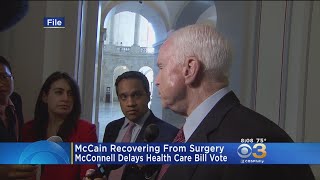 Trump Pushes For Revised GOP Bill Vote McConell Puts It On Hold [upl. by Aonehc273]