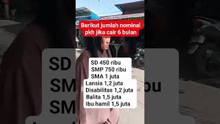 Nominal Bansos PKH Jika per 6 Bulan pkhbpnthariini bpntpkh shorts [upl. by Oirad]