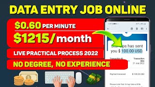 EARN 1215m🤑 Data Entry Jobs Online  060 per minute  make money from home [upl. by Henry]