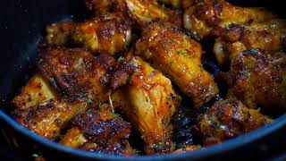 The BEST Air Fryer Baked Honey BBQ Chicken Wings EVER  Chicken Wing Recipes [upl. by Aikahc]