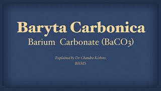 Baryta Carbonica  Allen’s Keynotes  Well Explained [upl. by Sil710]