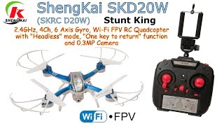 SKRC D20W ShengKai SKD20W 24GHz 4Ch 6 Axis Gyro WiFi FPV Headless and 03MP Camera RTF [upl. by Nihi]