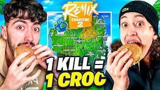 1 KILL  1 CROC dans le BURGER sur le CHAPITRE 2 REMIX  avec Theo18300 [upl. by Adnirb631]