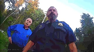 2024 July 18th  Oakland Maine Police Threaten Criminal Trespass on Our OWN Land [upl. by Idyak]