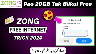 Zong free Internet today  zong free internet trick 2024  zong free internet code [upl. by Aihsinyt]