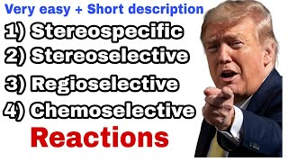 Stereospecific Stereoselective Regioselective and Chemoselective reactions [upl. by Dyana441]