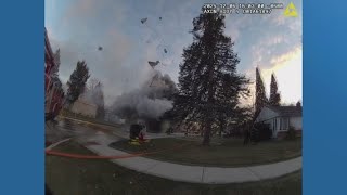 Garbage truck explodes in Chicago suburb [upl. by Cowie]