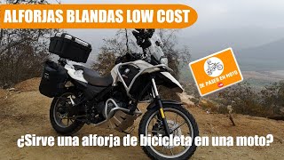 Alforjas blandas de Bicicleta en una Moto  Super Low Cost  Veamos si funciona [upl. by Allisan]