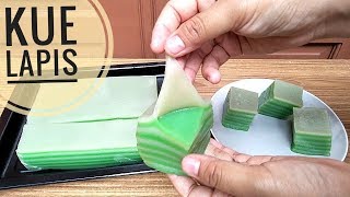 Resep kue lapis pandan kenyal dan lembut [upl. by Enidualc]