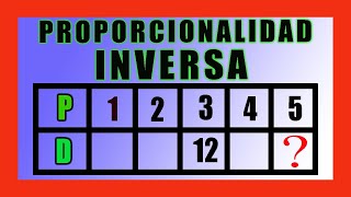 ✅👉 TABLAS DE PROPORCIONALIDAD INVERSA ✅ PROPORCIONALIDAD INVERSA [upl. by Artimas]