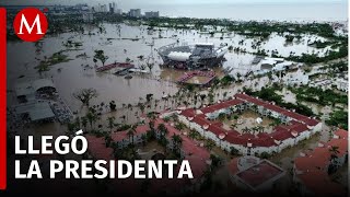 Claudia Sheinbaum arriba a Acapulco para evaluar daños tras el paso del huracán John [upl. by Carisa]