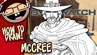 How to Draw JESSE McCREE Overwatch  Narrated Easy StepbyStep Tutorial [upl. by Ahders]