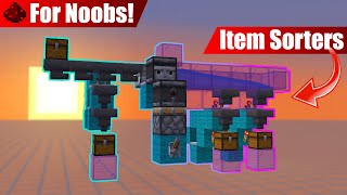 NonStackable amp Stackable Item Sorters Explained  Redstone For Noobs [upl. by Tichon]