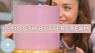 NO AIR BUBBLES How to Smooth out Buttercream on Your Cake  Georgias Cakes [upl. by Draw]